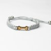 Armband Kordel Hundeknochen Anigre (Farbe des Kordel Armbands Hellgrau)