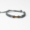 Armband Kordel Hundeknochen Merbau (Farbe des Kordel Armbands Hellgrau)