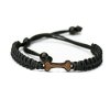 Armband Kordel Hundeknochen Merbau (Farbe des Kordel Armbands Hellgrau)
