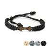 Armband Kordel Hundeknochen Merbau (Farbe des Kordel Armbands Hellgrau)
