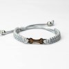 Armband Kordel Hundeknochen Merbau (Farbe des Kordel Armbands Hellgrau)