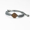Armband Kordel Rose Merbau (Farbe des Kordel Armbands Hellgrau)