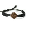 Armband Kordel Rose Merbau (Farbe des Kordel Armbands Hellgrau)