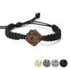 Armband Kordel Rose Merbau (Farbe des Kordel Armbands Hellgrau)