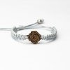 Armband Kordel Rose Merbau (Farbe des Kordel Armbands Hellgrau)