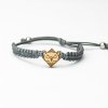 Armband Kordel Eule Anigre (Farbe des Kordel Armbands Hellgrau)