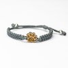 Armband Kordel Pfote Anigre (Farbe des Kordel Armbands Hellgrau)
