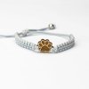 Armband Kordel Pfote Anigre (Farbe des Kordel Armbands Hellgrau)