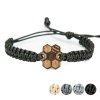 Armband Kordel Bienenwabe Merbau (Farbe des Kordel Armbands Hellgrau)
