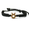 Armband Kordel Sternzeichen - Stier Anigre (Farbe des Kordel Armbands Hellgrau)