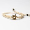 Armband Kordel Sternzeichen - Stier Anigre (Farbe des Kordel Armbands Hellgrau)