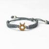 Armband Kordel Sternzeichen - Stier Anigre (Farbe des Kordel Armbands Hellgrau)
