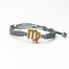Armband Kordel Sternzeichen - Jungfrau Anigre (Farbe des Kordel Armbands Hellgrau)