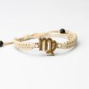 Armband Kordel Sternzeichen - Jungfrau Anigre (Farbe des Kordel Armbands Hellgrau)