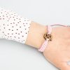 Damen Armband Kordel Vierblättriges Kleeblatt Anigre (Armband Farbe Růžová)