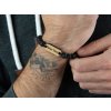 Armband aus Holz Name, Naturstein (personalisiert) (Holz Merbau)