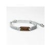 Armband aus Holz Name, Kordel (personalisiert) (Farbe des Kordel Armbands Schwarz, Holz Merbau)