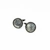 Manschettenknöpfe - mit Epoxidharz Mond 18MM (Farbe von Edelstahl Silber)