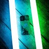iPhone Handyhülle aus Holz mit Epoxidharz - Neonlicht Tokio (Handy-Modell Apple iPhone 13)