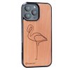 Handyhülle aus Holz -  Pink Flamingo