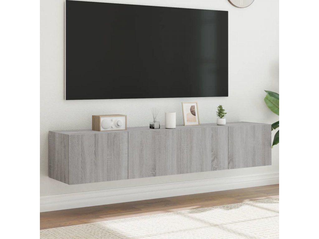 Nástěnné TV skříňky s LED 2 ks šedé sonoma 80 x 35 x 31 cm [837292]
