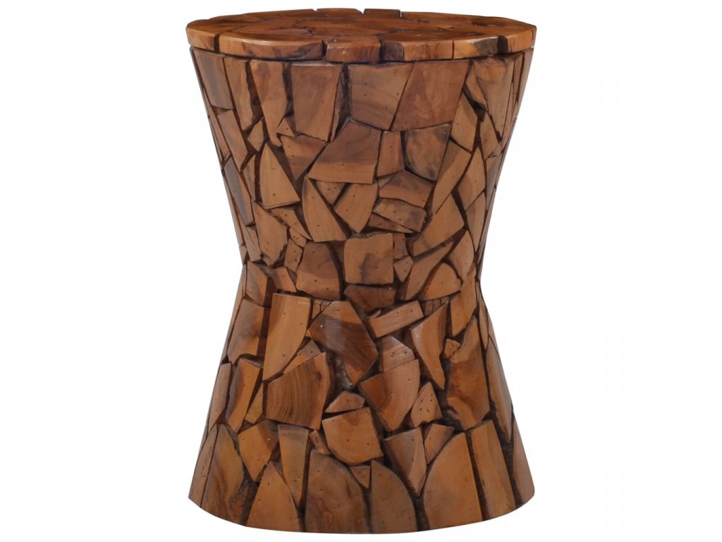 Mozaiková stolička hnědá masivní teakové dřevo