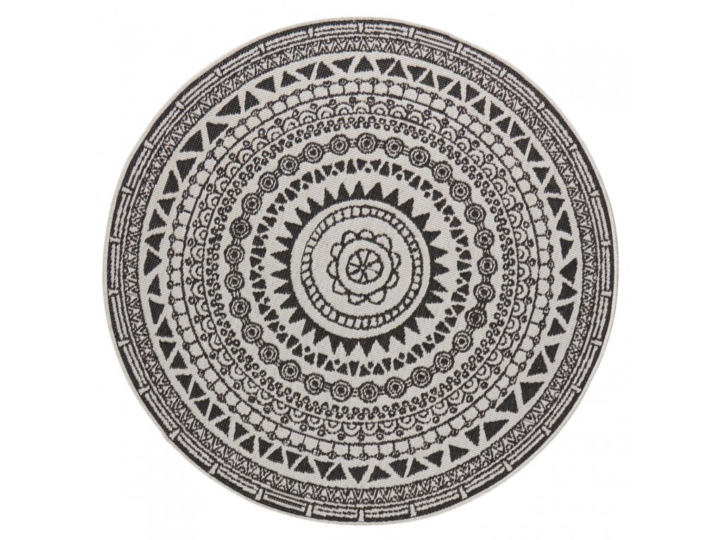 Kusový koberec Twin Supreme 103856 Coron Black/Cream kruh