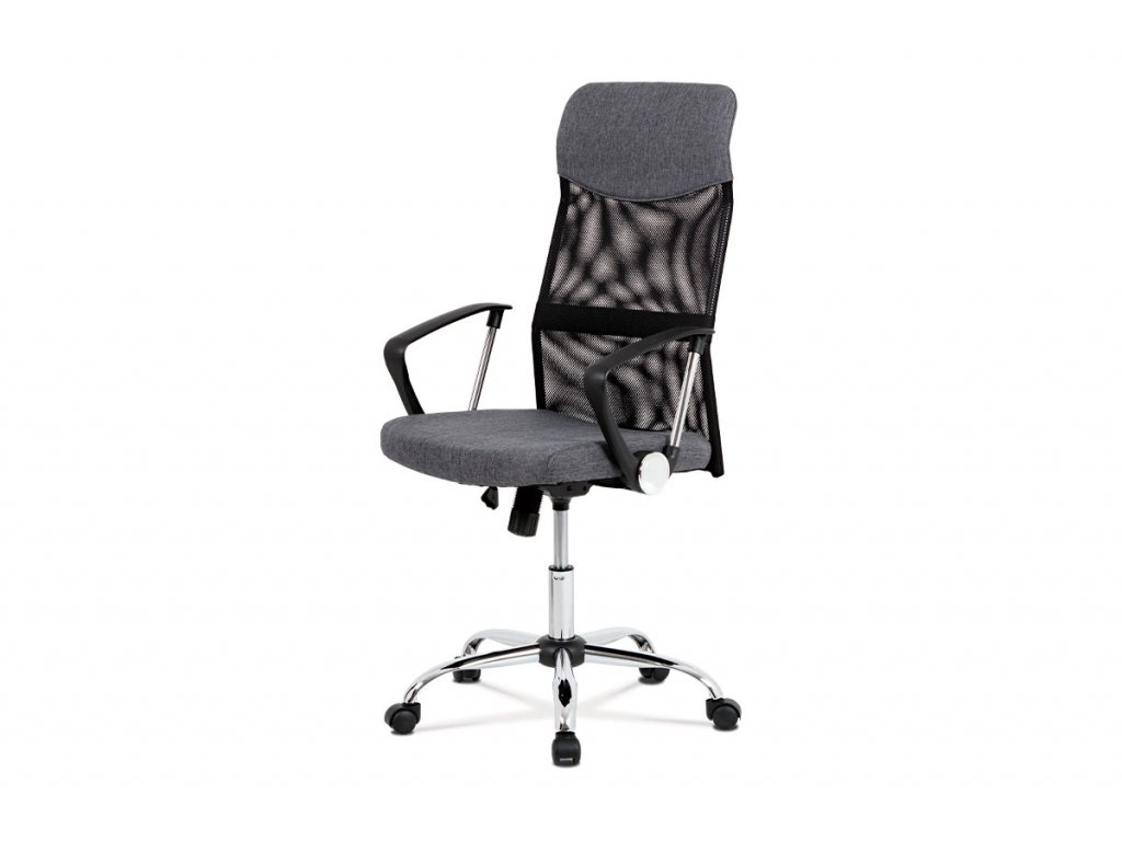 Kancelářská židle TOMI, šedá látka, síťovina MESH