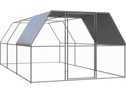 Klec pro kuřata 3 x 6 x 2 m pozinkovaná ocel [3089325] (Barva stříbrná a stříbrně šedá)