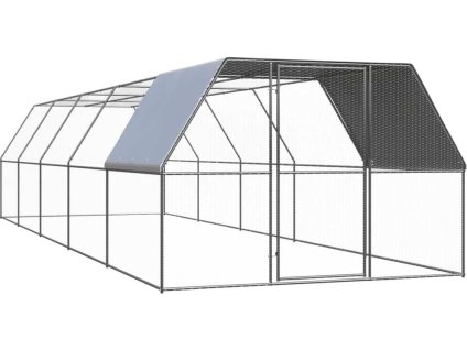 Klec pro kuřata 3 x 10 x 2 m pozinkovaná ocel [3089327] (Barva stříbrná a stříbrně šedá)