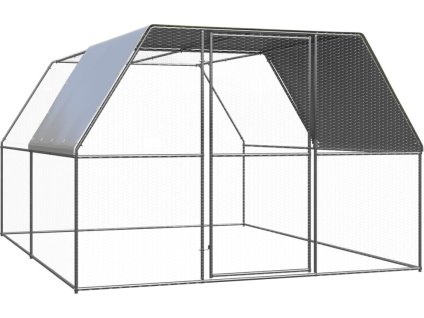 Klec pro kuřata 3 x 4 x 2 m pozinkovaná ocel [3089324] (Barva stříbrná a stříbrně šedá)