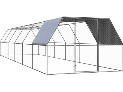 Klec pro kuřata 3 x 12 x 2 m pozinkovaná ocel [3089328] (Barva stříbrná a stříbrně šedá)