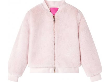 Dětská bunda umělý kožíšek jemně růžová 116 [14251]