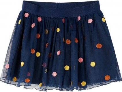 Dětská tylová sukně s puntíky námořnicky modrá 140 [13508]