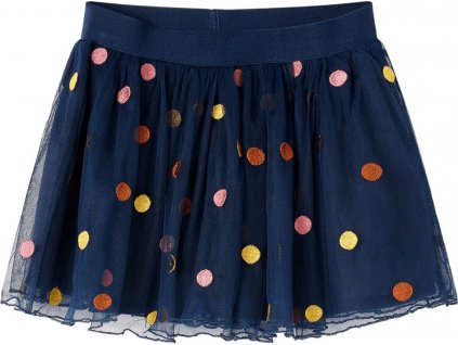 Dětská tylová sukně s puntíky námořnicky modrá 116 [13506]