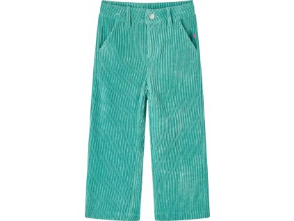 Dětské manšestrové kalhoty mátově zelené 140 [14368]