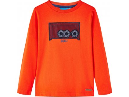 Dětské tričko s dlouhým rukávem jasně oranžové 116 [12726]