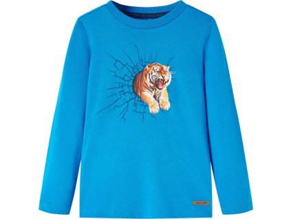 Dětské tričko s dlouhým rukávem kobaltově modré 140 [13308]