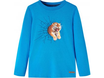 Dětské tričko s dlouhým rukávem kobaltově modré 104 [13305]