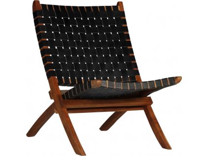 Skládací židle vyplétaná pravá kůže [246366]