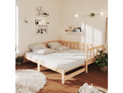 Výsuvná postel 2x (90 x 200) cm masivní borovice [833093]
