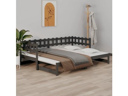 Výsuvná postel 2x (90 x 200) cm masivní borovice [820773]