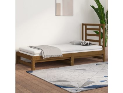 Výsuvná postel 2x (90 x 200) cm masivní borovice [3108605]