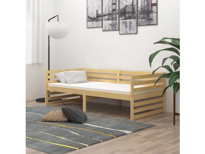 Denní postel s matrací 90 x 200 cm masivní borové dřevo [3083629]