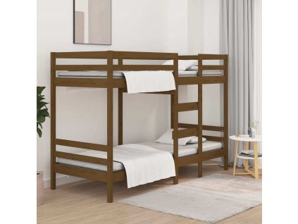 Patrová postel 90 x 190 cm masivní borové dřevo [3139842]