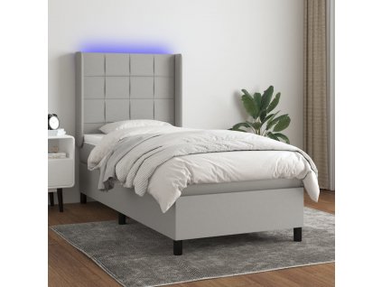 Box spring postel s matrací a LED 100x200 cm textil [3138298]