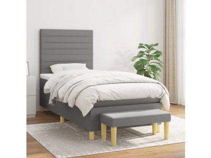Box spring postel s matrací 90x190 cm textil [3137198]
