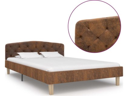 Rám postele umělá broušená kůže 120 x 200 cm [284926] (Barva Tmavě šedá)