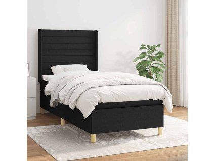 Box spring postel s matrací 80x200 cm textil [3132027] (Barva Černá)