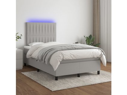 Box spring postel s matrací a LED 120 x 200 cm textil [3135021]